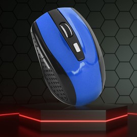 ciciglow Laptop Wireless Mouse, 2,4 G 250 Hz Notebook Optische Gaming-Maus mit Einstellbarer DPI, Gaming-Zubehör(Blau)