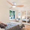 GESUM 42" Flush Mount Ceiling Fan Light with 3 Colors,