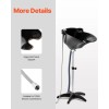 Portable Black Hair Wash Basin Adjustable Height Stainless Steel Stand