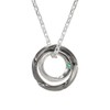 Choice of 12 Birthstones, Ring (Circle) Motif, Silver, Men's, Pendant,