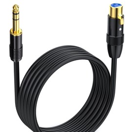 MOTONG 6.35mm to XLR Microphone Cable, Gold-Plated 3-Pin XLR Female to 6.35mm 1/4'' TRS Male Microphone Cable Cord Wire for Speaker, PA System, 0.5M/1.6FT(Male to Female)