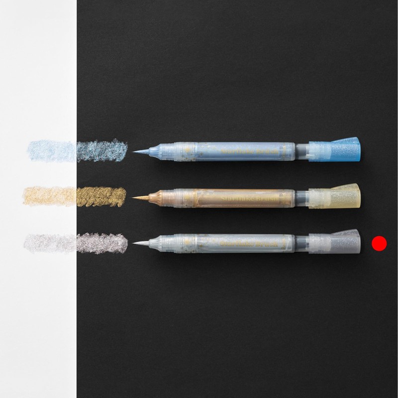 Pentel XGFHLM-SZ Color Brush Pen Star Flake Blush Silver