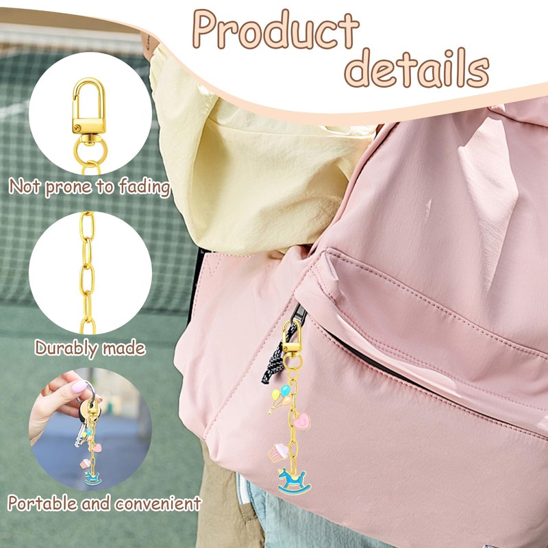 25pcs Gold Keychain Making Kit Key Ring with Chain Bulk