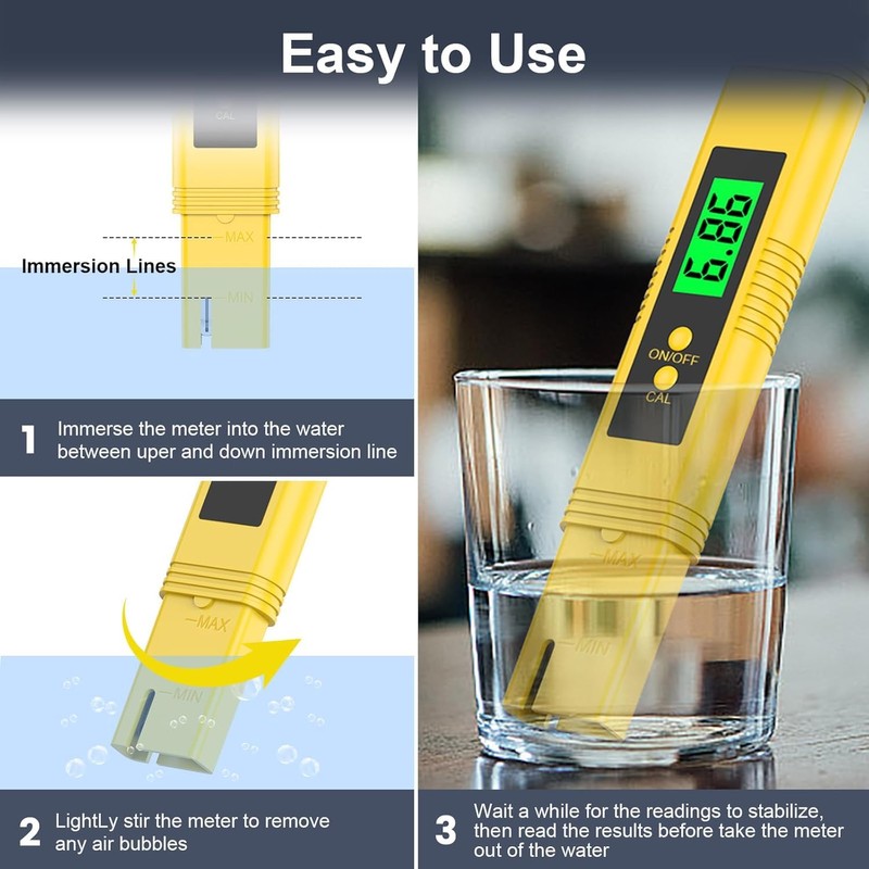 Digital pH Meter, 0.01pH High Accuracy Pen Type pH Tester