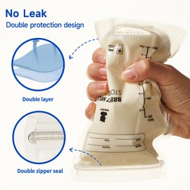 Snow Bear 8oz Breastmilk Storage Bag, 120 Count Breast Milk Storage Bags for Freezer, Double Zipper Milk Bags for Breastmilk