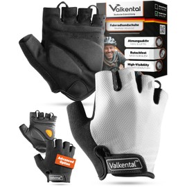 Valkental® - Cycling Gloves with Gel Padding, Non-Slip & Breathable, Cycling Gloves for Men and Women, Fingerless Cycling Gloves, MTB/Road Bike/Trekking, Short & Light