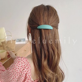 Herbeluemily Hair Barrettes Hair Barrette Hair Clip Hairpin Matte Matte 2-Piece Set B Blue Green + Gray HM-0143-R04-B