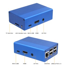 eleUniverse Raspberry Pi 3 B+ Case, Blue Protective Aluminum Alloy Case/Enclosure, Compatible with Raspberry Pi 3B+/ 3B/ Libre Computer AMI-S905X-CC/ALL-H3-CC/ROC-RK3328-CC