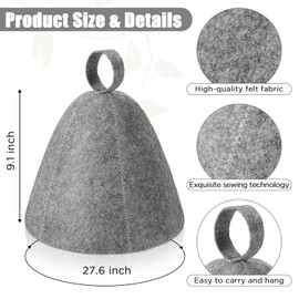 Jiuguva 6 Pcs Sauna Hats Wool Sauna Hats Russian Hat for Sauna Banya Sauna Hats for Women Sauna Shower Accessories(Gray)