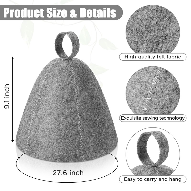 Jiuguva 6 Pcs Sauna Hats Wool Sauna Hats Russian Hat