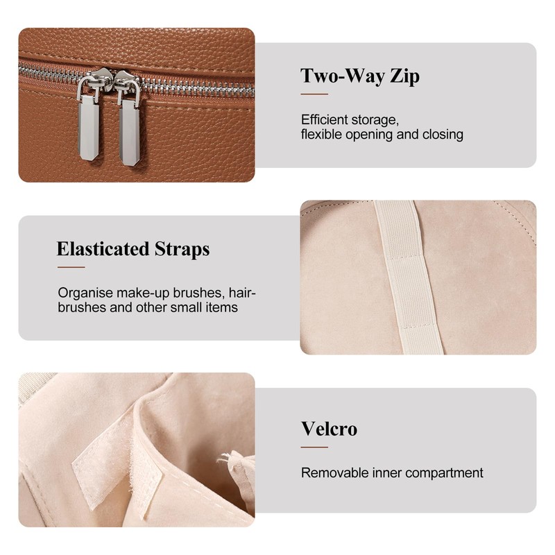 Makeup Bag, Travel Cosmetic Bag with Removable Divider, Portable Make
