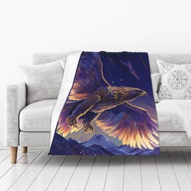 Soaring Golden Eagles Flannel Blanket 40"x50", Majestic and Cozy Throw for Bird Lovers, Perfect for Nature-Themed Home Décor, Ideal for Couch, Bed, and Travel, Thoughtful Gift for Men and Women