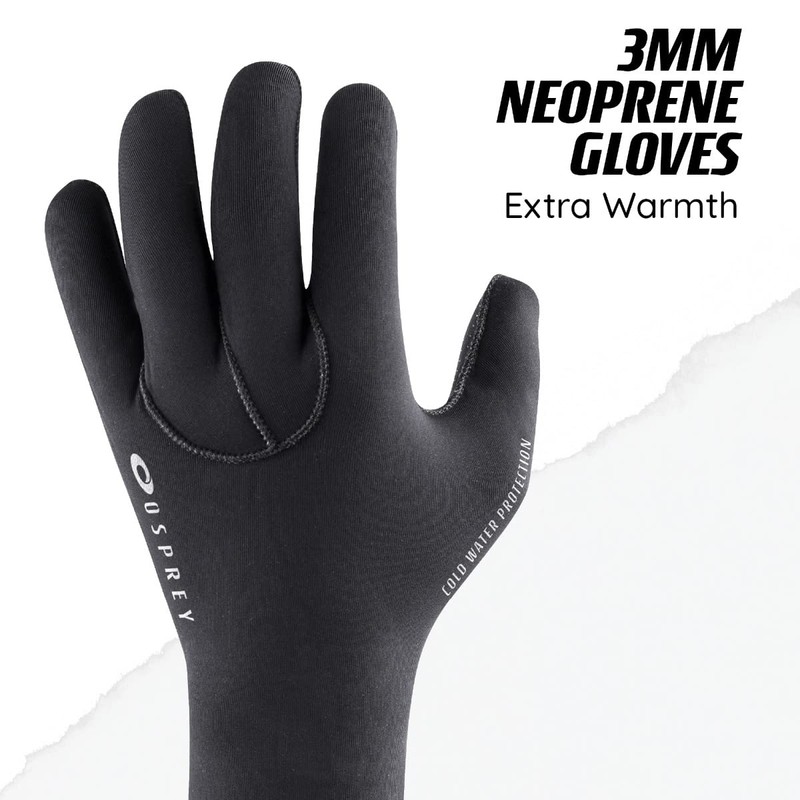 Osprey Wetsuit Gloves, 3 mm Neoprene Surfing Diving Watersport Gloves,