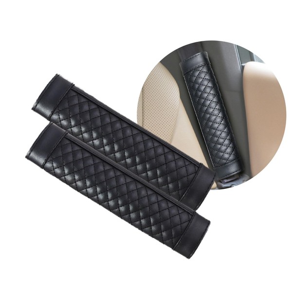 JeeSoarToFar Soft Seat Belt Pads for Cars, 2 Pack Leather