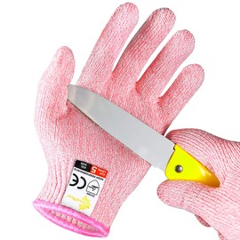 Evridwear Cut Resistant Gloves for Kids 7-9 Years, Level 5 Protection Cutting Gloves Food Grade for Cooking, Whittling, Wood Carving, Gardening and DIY