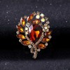 Ezing 4pcs Set Gold Tone Plated Rhinestone pins and brooches