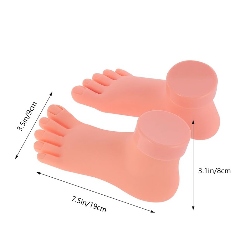Lurrose Mannequin 2 Pcs Plastic Foot Model Tools Nail Art
