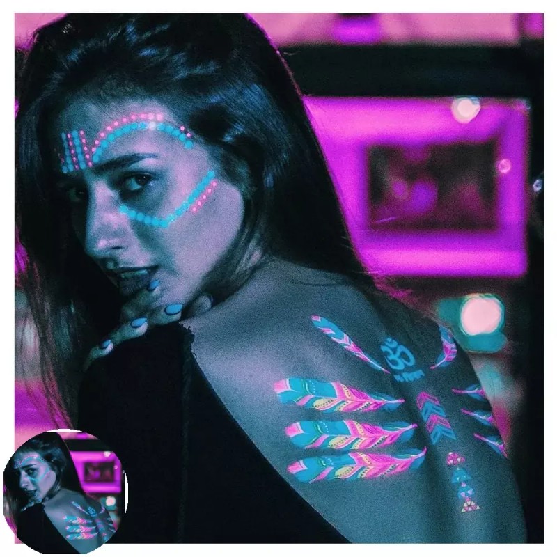 야광 타투 스티커 형광헤나스티커 Glow in the Dark Tattoo Sticker