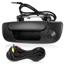 ACAUTO Tailgate Handle Backup Camera Fit for Dodge RAM 1500 2500 3500 2002-2008 Tailgate Reversing Rear View Park Assist Camera RCA Plug Replaces 55276237AA