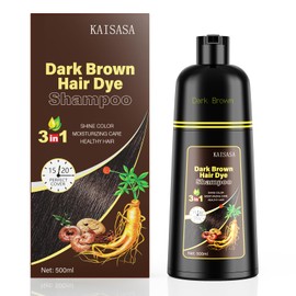 Dark Brown Hair Dye Shampoo for Grey Hair (Dark Brown 500 ml/16.9 oz)