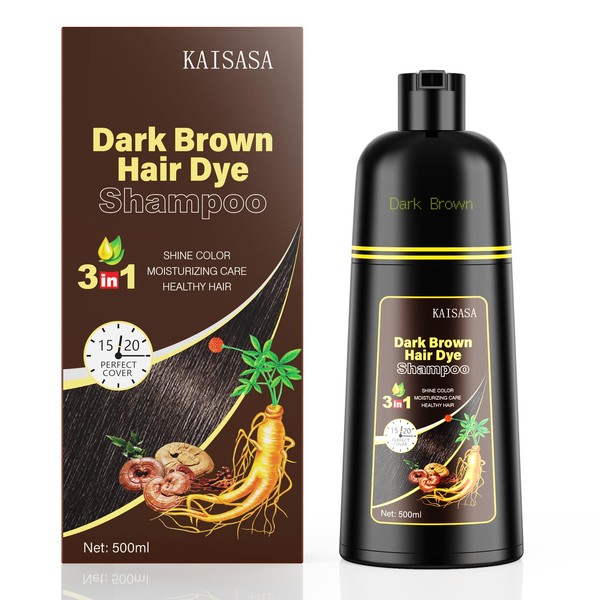 Dark Brown Hair Dye Shampoo for Grey Hair (Dark Brown
