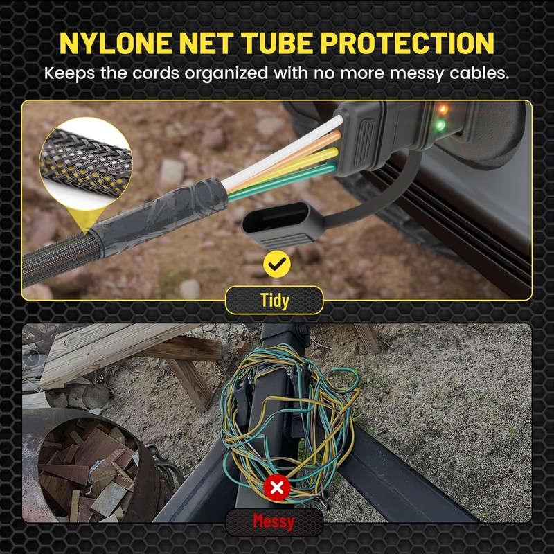 Oyviny 16 AWG 4 Pin Flat Trailer Extension 12 inch,