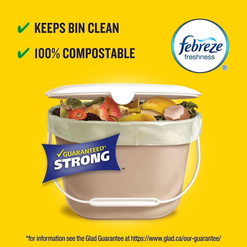 Glad 100% Compostable Bags - Small 10 Litres - Lemon