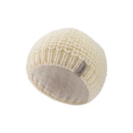 Sterntaler Knitted Hat with Small Attached Ears - Unisex Baby Beanie with Cotton Fleece Lining, ecru