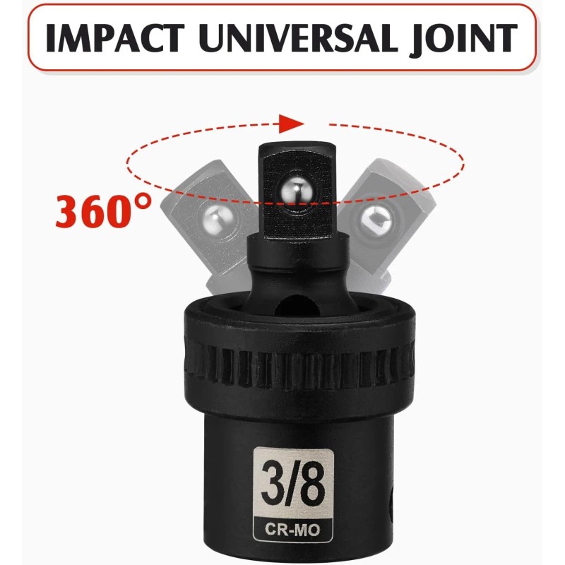 Unbranded 3/8" Drive Impact Socket Set, 49-Piece Standard SAE