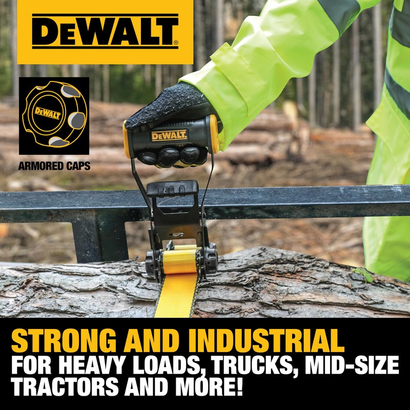 DEWALT DXBC10000F Black/Yellow 2" x 27' Ratchet Tie Down Strap