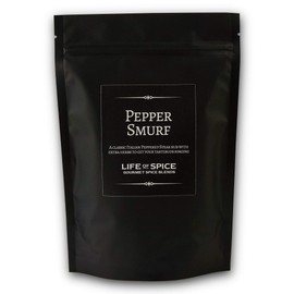 Life of Spice Pepper Smurf Spice Rub | Italian Peppered Steak Seasoning for Meat, Fish and Veg | Large Pack (130g) with Recipe Card | Black Pepper, Rosemary, Basil and Lemon Peel | Italian Spice Rub