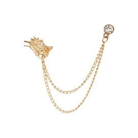 A N KINGPiiN Golden Dragon Head Lapel Pin Badge Gift Party Shirt Collar,Costume Pin Accessories for Men Brooch