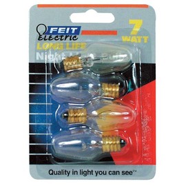 Feit Electric BP7C7/4 7-Watt Clear Night Light Bulb, 4 Pack