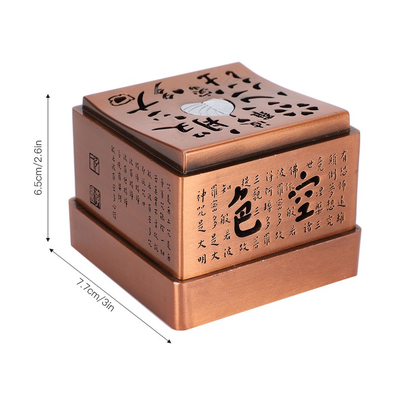 Incense Burner Zinc Alloy Metal Heart Sutra Disk Household Crafts