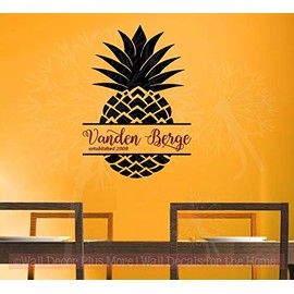 Custom Wall Art Sticker Pineapple Last Name Date Vinyl Letter Family Decals