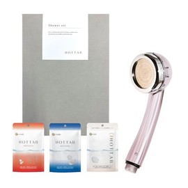 (Set Item) Bicarbonate Spa 4-Piece Gift Set (Bicarbonate Shower Perfect Zero, Chlorine Neutralization, Shower Head for Bath Cosmetics, 1 Pack, Hot Tub, 27 Tablets of 3 Types)