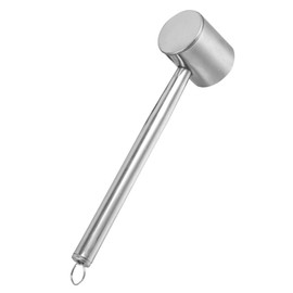 Ipetboom Stainless Steel Meat Mallet Heavy Duty Dual Sided Tenderizer Tool for Poultry Beef and Steak Kitchen Accessory for Pounding and Crushing Nuts Ice and Candy