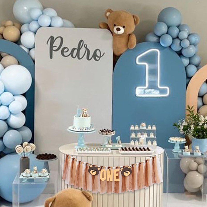 Raoformi Bear First Birthday High Chair Banner