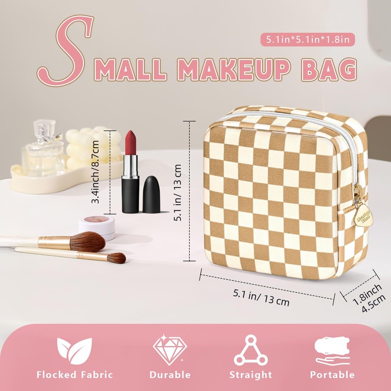 Desing Wish 5.1'' x 5.1'' Small Makeup Bag for Purse