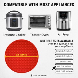 Air Fryer Silicone Liner Set of 3 Compatible with Instant Pot 8 QT Duo Crisp, Ninja Foodi + More, Air Fryer Pressure Cooker Accessories Parchment Paper Sheet Replacement Reusable Mats 9.4 inch Round