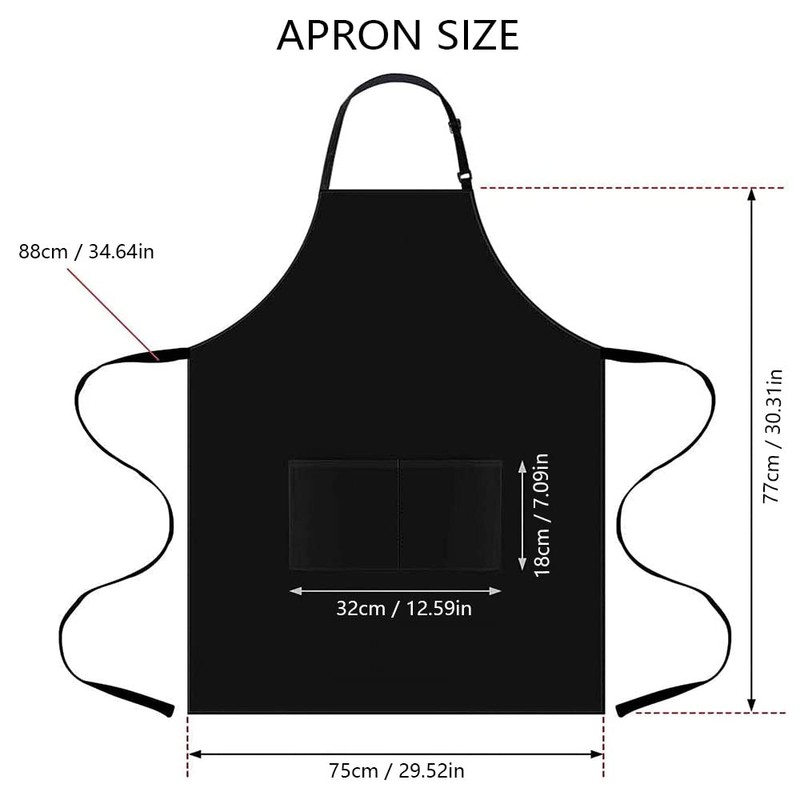 MOLENKY Apron, 2 Pieces Adjustable Apron with 2 Pockets, Adjustable