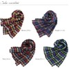 Hiorie Check Stole Double-Sided Brushed 100% Cotton, Large Scarf, Made