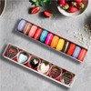 RomanticBaking 50 Pack Long Strawberry Boxes Macaron boxes Truffle Boxes