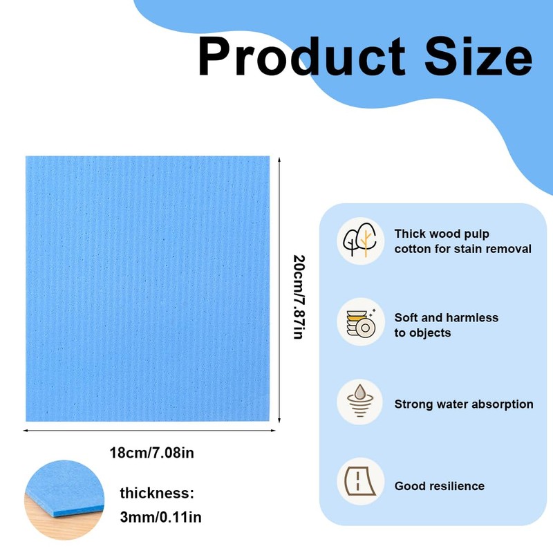 Pack of 5 Sponge Cloth for Kitchen, Reusable Sponge Cloth,