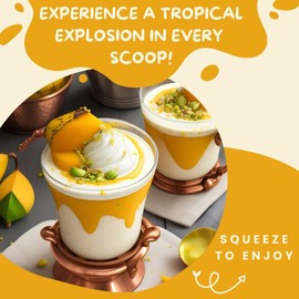 Alma Gourmet Mango Topping Sauce Imported From Italy - Convenient Squeeze Bottle - 17.6oz (500g) - Pack of 2