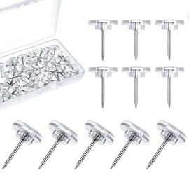 150Pcs Clear Push Board Pins for Pinboard, Drawing Map Pins Thumb Tacks for Cork, Notice and Bulletin Boards - Perfect for School & Office Use