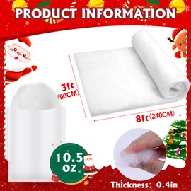 Christmas Decorations Fake Snow 2 Piece Set, Artificial Snow Blanket Roll 3x8 Ft, Christmas Decor Fake Snow 10.5OZ, Christmas Decorations Indoor, Christmas Village and Christmas Tree Decorations