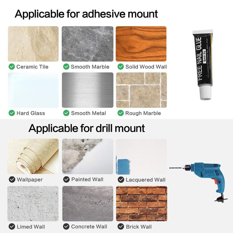 VOLPONE Corner Shower Caddy with Razor Holder Adhesive Shower Shelf