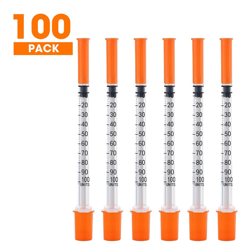 1ml 27G 5/16 Inch Syringe, 100 Pack