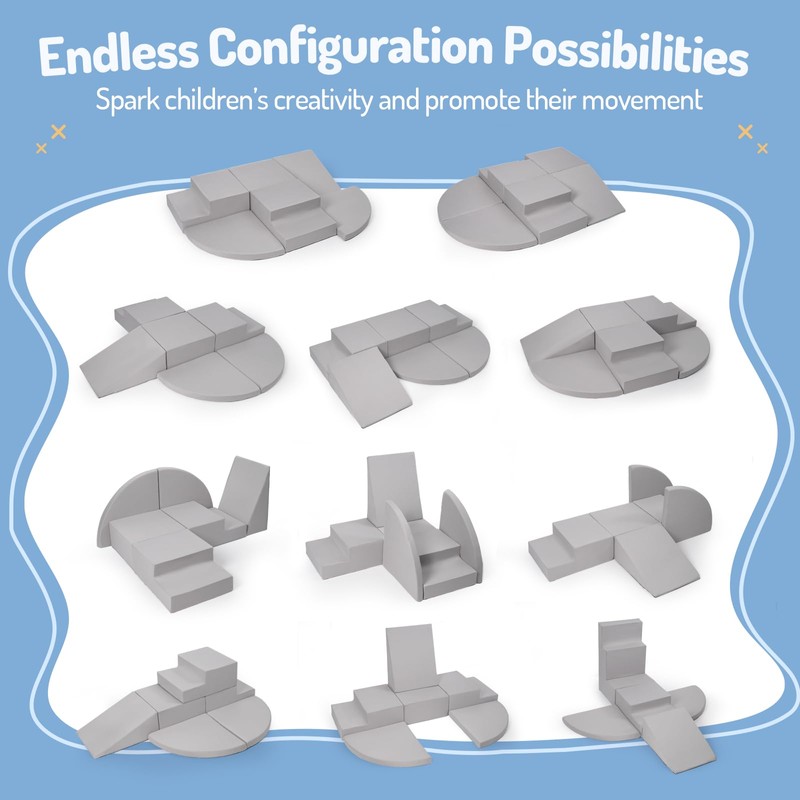Rinnebbit 6-Piece Foam Climbing Blocks for Toddlers, Baby Climb and